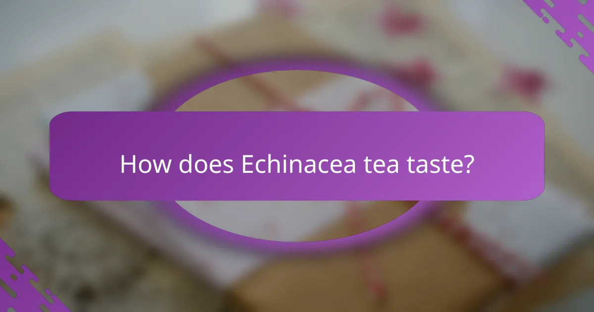 How does Echinacea tea taste?