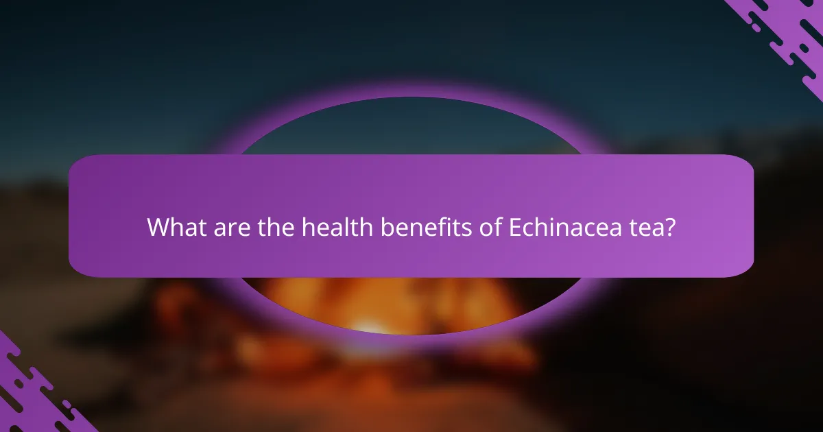 What are the health benefits of Echinacea tea?