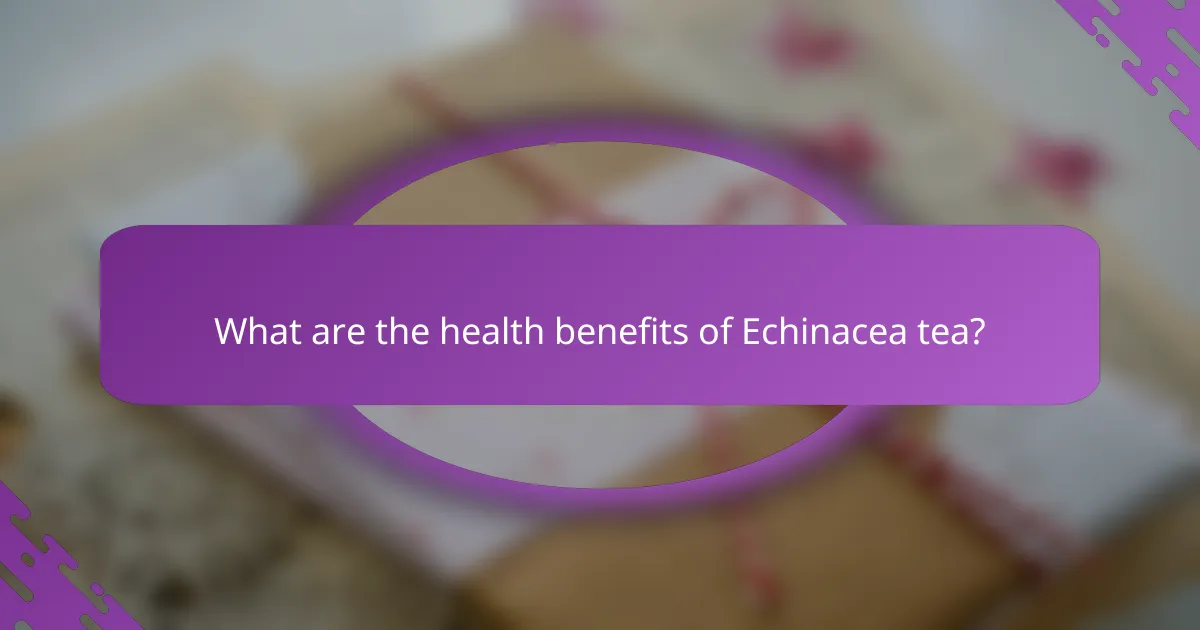 What are the health benefits of Echinacea tea?